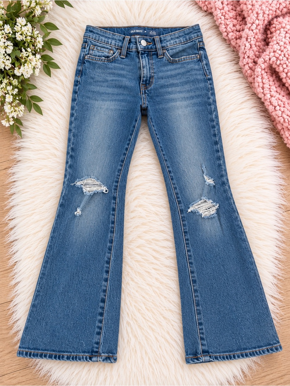 💙 Old Navy Girls High-Rise Flare Jeans – Size 8